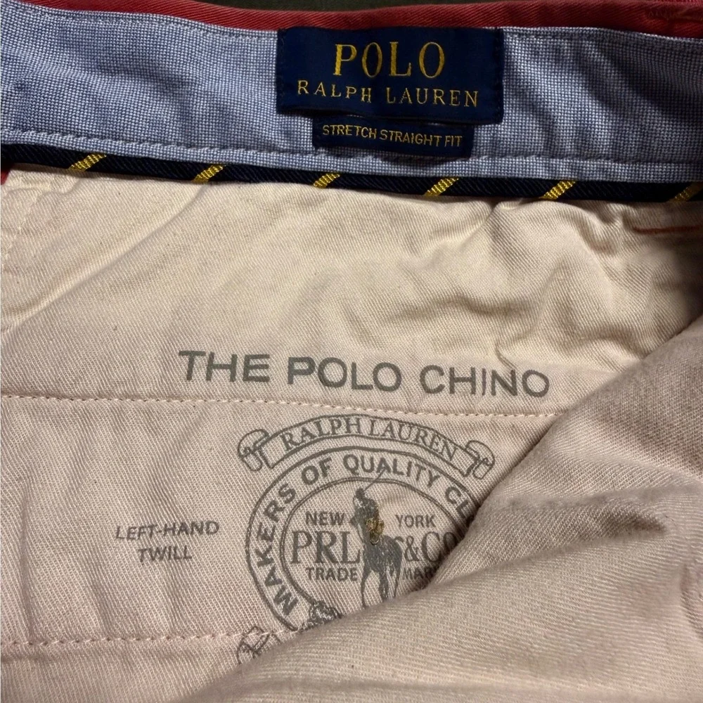 Polo Ralph‎ Lauren Mens Pink Stretch Straight Fit Chino Pants 34x34